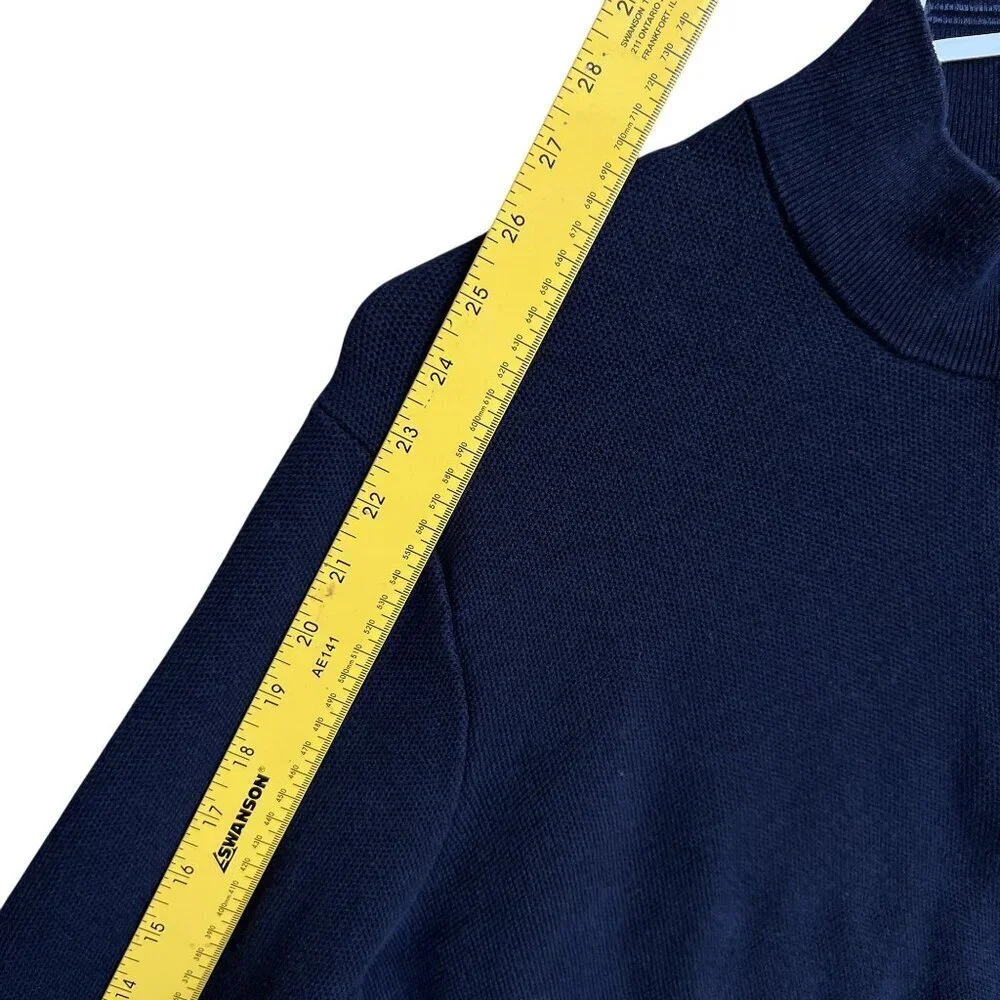 Polo Ralph Lauren Mens 3XB Navy 1/4 Zip Pullover Sweater Quiet Luxury Minimalist